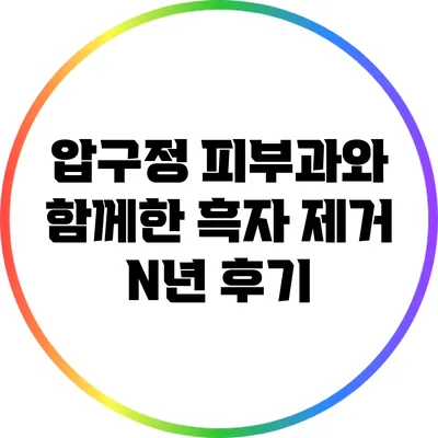압구정 피부과와 함께한 흑자 제거 N년 후기