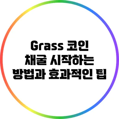 Grass 코인 채굴: 시작하는 방법과 효과적인 팁