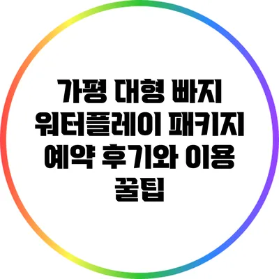 가평 대형 빠지 워터플레이 패키지 예약 후기와 이용 꿀팁