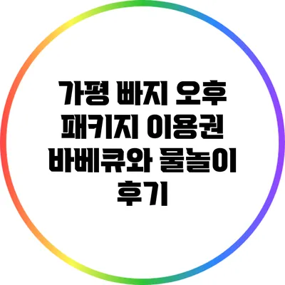 가평 빠지 오후 패키지 이용권: 바베큐와 물놀이 후기