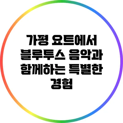 가평 요트에서 블루투스 음악과 함께하는 특별한 경험