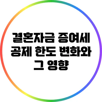 결혼자금 증여세 공제 한도 변화와 그 영향