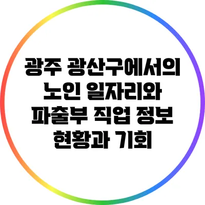광주 광산구에서의 노인 일자리와 파출부 직업 정보: 현황과 기회