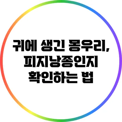 귀에 생긴 몽우리, 피지낭종인지 확인하는 법