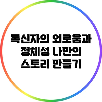 독신자의 외로움과 정체성: 나만의 스토리 만들기