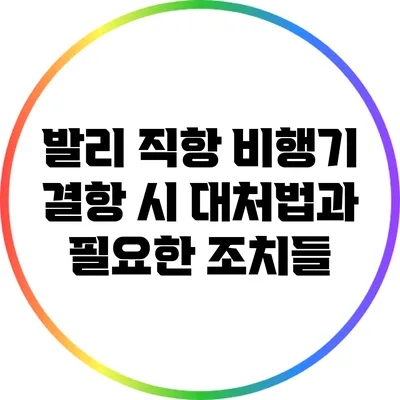 발리 직항 비행기 결항 시 대처법과 필요한 조치들