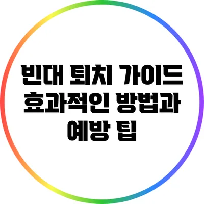 빈대 퇴치 가이드: 효과적인 방법과 예방 팁