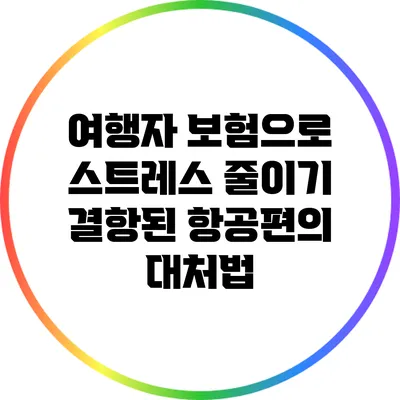 여행자 보험으로 스트레스 줄이기: 결항된 항공편의 대처법