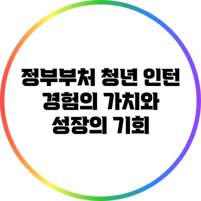 정부부처 청년 인턴 경험의 가치와 성장의 기회