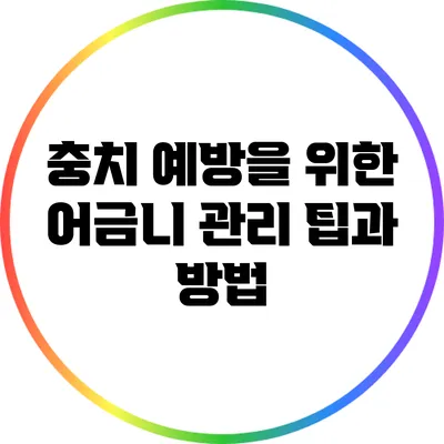 충치 예방을 위한 어금니 관리 팁과 방법