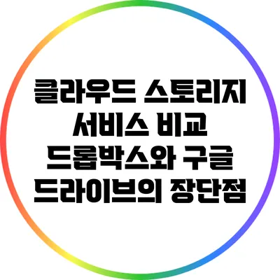 클라우드 스토리지 서비스 비교: 드롭박스와 구글 드라이브의 장단점