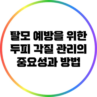 탈모 예방을 위한 두피 각질 관리의 중요성과 방법