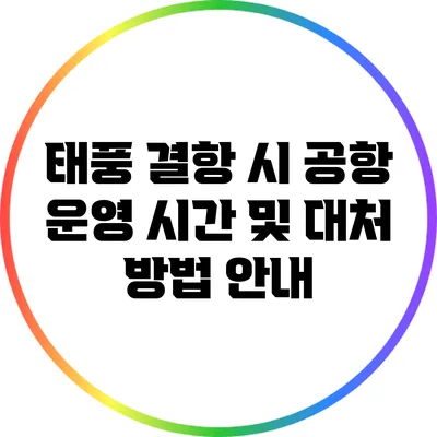 태풍 결항 시 공항 운영 시간 및 대처 방법 안내