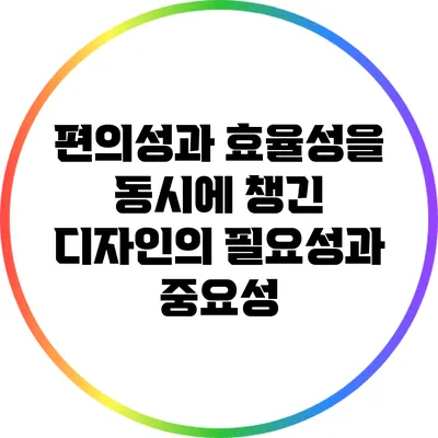 편의성과 효율성을 동시에 챙긴 디자인의 필요성과 중요성