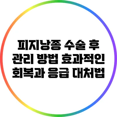 피지낭종 수술 후 관리 방법: 효과적인 회복과 응급 대처법
