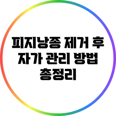 피지낭종 제거 후 자가 관리 방법 총정리