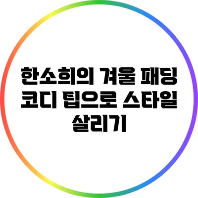 한소희의 겨울 패딩 코디 팁으로 스타일 살리기