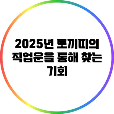 2025년 토끼띠의 직업운을 통해 찾는 기회