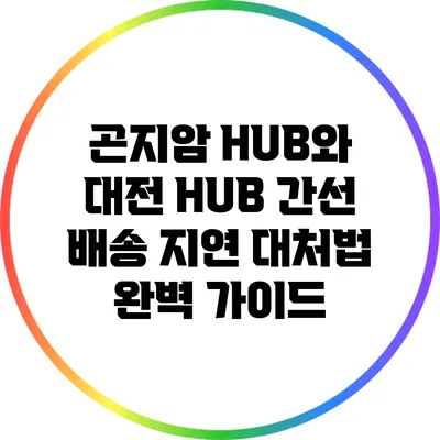 곤지암 HUB와 대전 HUB 간선 배송 지연 대처법 완벽 가이드