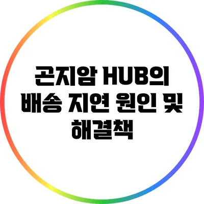 곤지암 HUB의 배송 지연 원인 및 해결책