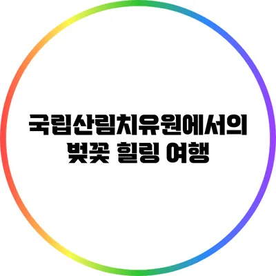 국립산림치유원에서의 벚꽃 힐링 여행