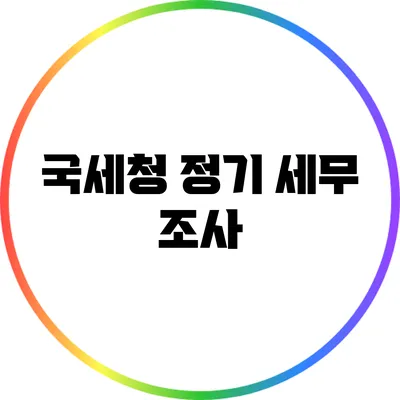 국세청 정기 세무 조사