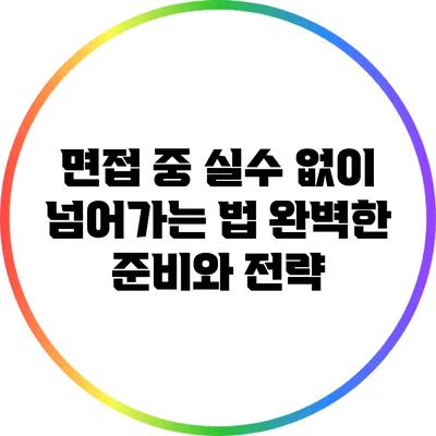 면접 중 실수 없이 넘어가는 법: 완벽한 준비와 전략