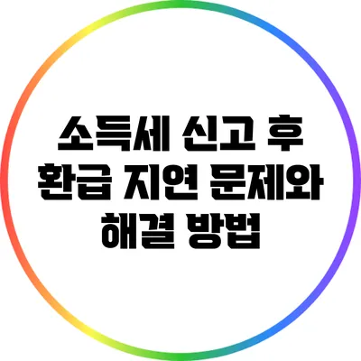 소득세 신고 후 환급 지연 문제와 해결 방법
