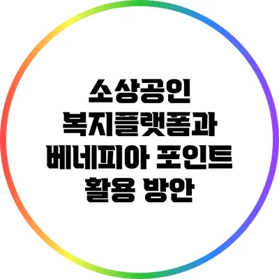 소상공인 복지플랫폼과 베네피아 포인트 활용 방안