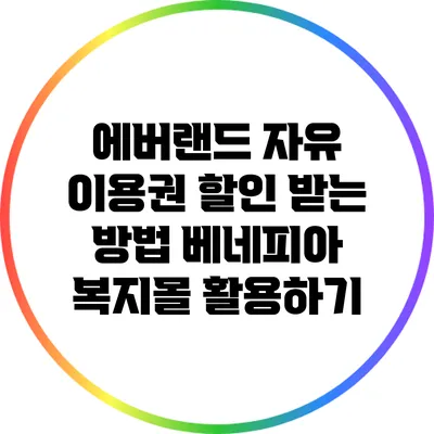 에버랜드 자유 이용권 할인 받는 방법: 베네피아 복지몰 활용하기