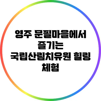 영주 문필마을에서 즐기는 국립산림치유원 힐링 체험