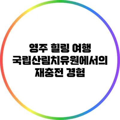 영주 힐링 여행: 국립산림치유원에서의 재충전 경험