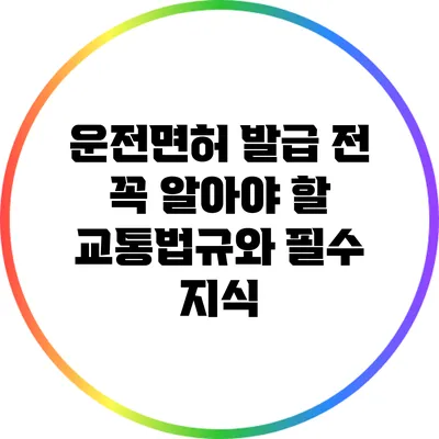 운전면허 발급 전 꼭 알아야 할 교통법규와 필수 지식