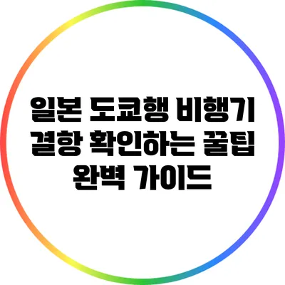 일본 도쿄행 비행기 결항 확인하는 꿀팁 완벽 가이드
