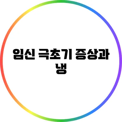 임신 극초기 증상과 냉