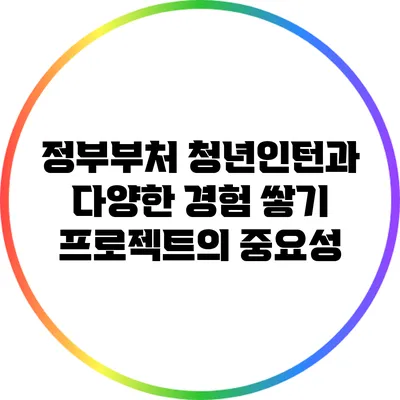 정부부처 청년인턴과 다양한 경험 쌓기 프로젝트의 중요성