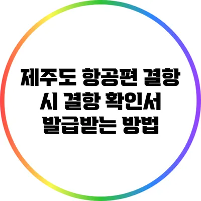 제주도 항공편 결항 시 결항 확인서 발급받는 방법