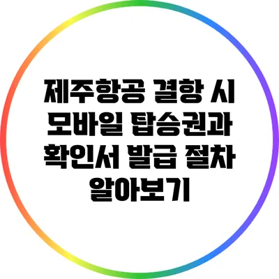 제주항공 결항 시 모바일 탑승권과 확인서 발급 절차 알아보기