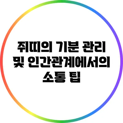 쥐띠의 기분 관리 및 인간관계에서의 소통 팁