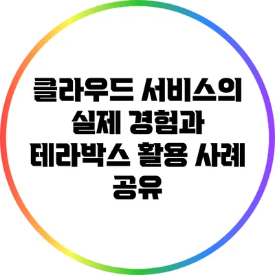 클라우드 서비스의 실제 경험과 테라박스 활용 사례 공유