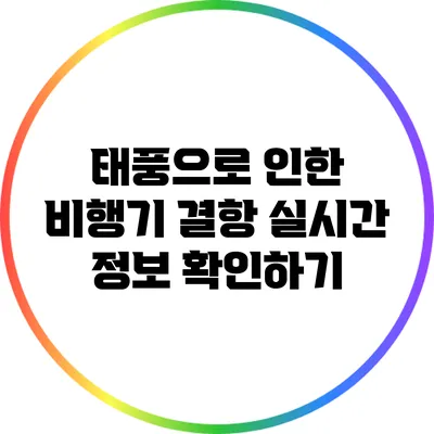 태풍으로 인한 비행기 결항 실시간 정보 확인하기