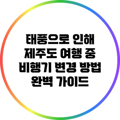 태풍으로 인해 제주도 여행 중 비행기 변경 방법 완벽 가이드