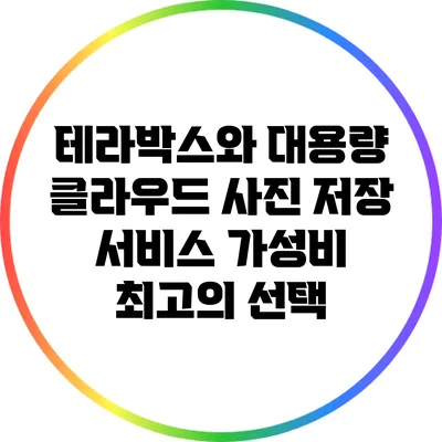 테라박스와 대용량 클라우드 사진 저장 서비스: 가성비 최고의 선택