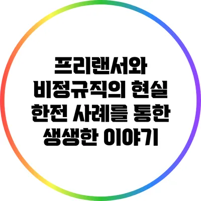 프리랜서와 비정규직의 현실: 한전 사례를 통한 생생한 이야기