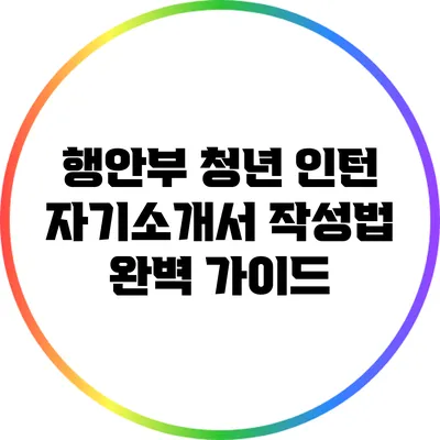 행안부 청년 인턴 자기소개서 작성법 완벽 가이드