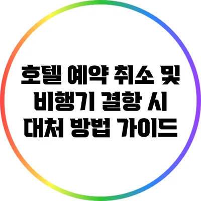 호텔 예약 취소 및 비행기 결항 시 대처 방법 가이드