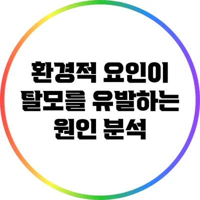 환경적 요인이 탈모를 유발하는 원인 분석