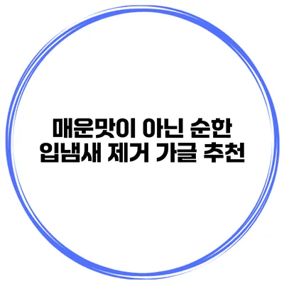 매운맛이 아닌 순한 입냄새 제거 가글 추천