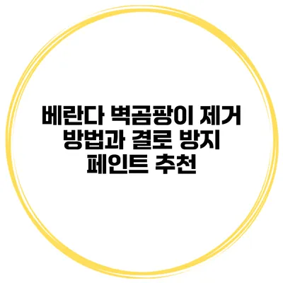 베란다 벽곰팡이 제거 방법과 결로 방지 페인트 추천