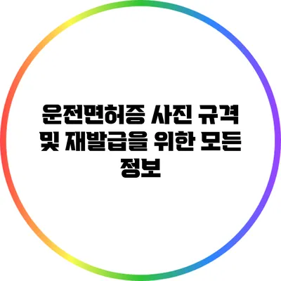 운전면허증 사진 규격 및 재발급을 위한 모든 정보